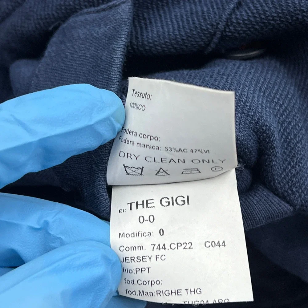 THE GIGI Blazer Mens 48 Navy Blue Jersey Knit Unstructured Made in Italy Pier T1